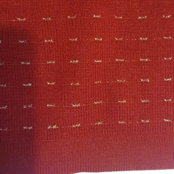 Size 10-12 Vintage Wool Blend Dark Red & Gold Embroidered Jumper - Picture 5 of 9